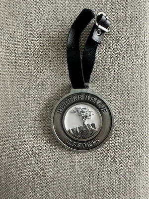 PEBBLE BEACH RESORT BAG TAG 78TH WOMENS US OPEN 2023 DOUBLE SIDED LEATHER STRAP