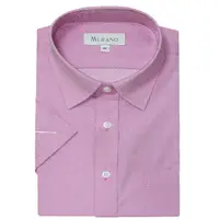 在飛比找momo購物網優惠-【MURANO】40斜紋經典短袖襯衫(台灣製、現貨、桃紅色)