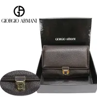 在飛比找Yahoo!奇摩拍賣優惠-GIORGIO  ARMANI 亞曼尼 超軟真皮高級質感 扣