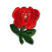 TRIMPLACE RED Rose Press-on Applique 3/4" X 1" 12 Pieces