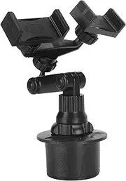 Car Cup Phone Holder, 360 Degree Rotation Universal Adjustable Cup Holder Phone Mount for iPhone with Non Slip Silicone Pads for 3 to 7 in Size Phones