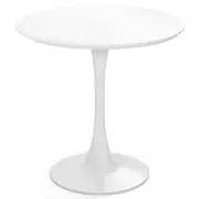 Costway 80CM Modern Round Dining Table Wooden Coffee Tablew/25mm Thick Tabletop White