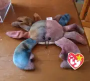 TY Beanie Baby CLAUDE The Crab, Rare with Many Errors, 1996