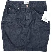 NWT-One X One Teaspoon '2020' Dip Hem Denim Skirt - Size 30