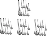 Gatuida 32 Pcs Slotted Spoons Stainless Steel Household Spoons for Serving Basting Compact Size