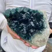 5lb NATURAL Green Cube FLUORITE Quartz Crystal Cluster Mineral Specimen