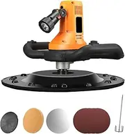 2880W Wall Smoothing Machine, Handheld Drywall Sander with 6 Adjustable Speed, Electric Plaster Mortar Cement Putty Trowel with Mixing Rod, 360° Rotating Sanding Disk, LED Light, 7 Discs