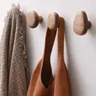 4 Pieces Wall Mounted Wood Hooks Rustic Wood Wall Hooks for Handbag Hat Home