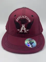 Affliction Garage Built Hat Red Distressed Baseball Cap Tek Flex Fitted L/Xl Y2K