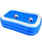 Inflatable Pools Kiddie Pool, 71" X 47" X 24" Rectangle Swimming Pool for Kids,