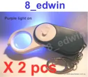 2 units of Foldaway 10 x Mag Loupes with LED & Purple (UV) Light