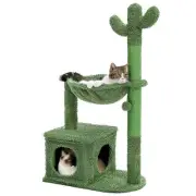 Cactus Cat Tree with Lagre Condo, Hammock, Dangling Ball, Small Cat Tower