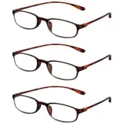 Calabria 718 Flexie Oval Reading Glasses +1.00 Tortoise (3pack) Men/Women Bendab
