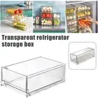 Clear Refrigerator Organizer Storage Box Drawer Type Stackable Food Storage Case
