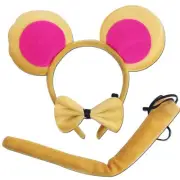 3 Piece Monkey Costume Dress Up Bow Tie Tail Ears Party Outfit Kids