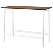 MITTZON conference table, walnut veneer/white, 140x68x105 cm