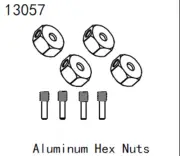 1/10 4Wd Rock Crawler 1001 Land Cruiser Part 13057 Alum Hex Nuts