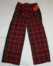New Girl Big Enough Buffalo Plaid Holiday Crop Tuxedo Pants Size M 10/12