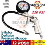 Tyre Pressure Gauge Air Tire Inflator Meter Car Pump Hose Compressor 220 PSI AU