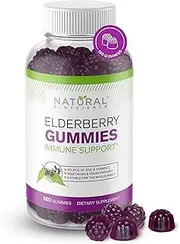 Sambucus Elderberry Gummies Family Size, 180 Gummies, for Children & Adults, with Vitamin C, Zinc & Black Elderberry Extract, Natural Herbal Supplement with Plant Pectin, Immune Support, Great Taste