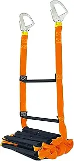 Fire Escape Ladder with 2 Heavy Hooks, 16.7 Feet Emergency Fire Ladder for 2-3 Story Homes, Reusable Safety Rope Ladders for Kids and Adults, Orange