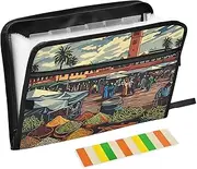 Customizable Organizer File Folder 13 Pockets A4 Letter Size with Zipper Closure for Document Storage A Busy Market organizador