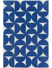 [LOOPSIE] Tosa Geometric Washable Rug in Blue/Ivory