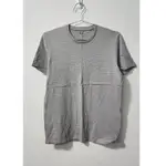 UNIQLO 灰色 條紋 SUPIMA 柔棉 夏季 輕薄 修身 短袖 上衣 T恤 T-SHIRT TEE 越南製