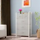 TAUS 5 Drawer Dresser Storage Organizer Shelf Fabric Cabinet Home Furniture