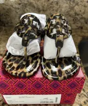 Womens Tory Burch Natural Leopard Sandal - New With BOX and Dust Bag Size 6 M