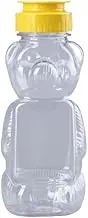 Dispensing Bottles Pack Of 5 Plastic Bear Squeeze Bottle Household Sauce Syrup Dispenser Flip Top Jam Jar Container(245ml)