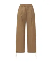 Philosophy Di Lorenzo Serafini Wide Leg Drawstring Pants M Brown