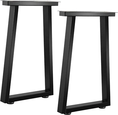 22 Inch Coffee Table Legs Black Metal Bench Legs Trapezoid Heavy Duty Table Legs