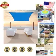 Custom Size Rectangle Shade Sail 9' x 14'—Durable Blue Canopy for Outdoor Bliss