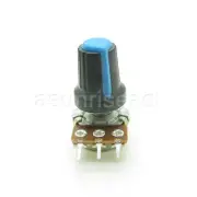 10 X 10K Ohm Linear Taper Potentiometer B10K Panel Pot + Blue Black Knob Cap