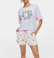 NEW PETER ALEXANDER GOOD MORNING SUNNY SIDE UP EGGS TOP SHORTS PJ SET M $109.90