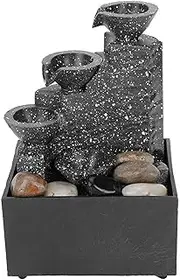Outdoor Water Feature Fountain Ornament Battery Not Included1 X USB Cable12 X Stone， Indoor Tabletop Fountain Water Feature LED Light Pond Water Features