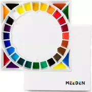 MEEDEN Large Ceramic Watercolor Palette with Lid, Porcelain Paint Palette for Wa