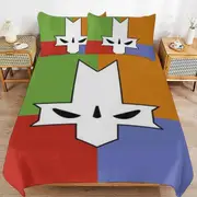 a1314 Castle Crashers Duvet Cover Set, 3 Piece Bedding Set 86x70" Double Sided Printing Decorative Comforter Cover Set (1 Duvet Cover + 2 Pillow Shams
