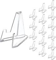 30pack Mini Clear Acrylic Easel Stands Card Stands for Display Coin Display Easel, Clear Multifunctional Display Holder