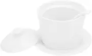 Stew Pot Earthenware Soup Bowls With Lids - Mermaid Birthday Decorations Steamer Sauce Pan Decanter Fondue Ceramic Coffee Steam Pot - White
