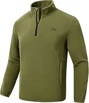 [Rdruko] Mens 1/4 Zip Fleece Pullover Sweater Casual Warm Sweatshirt Long Sleeve Pullover Jumper Tops Stand Collar Winter Warm Sweater