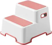 Amagogo Kids Toddler Step Stool Potty Stool Bathroom Stool Slip Resistant Thick Rubber Feet Lightweight Stepping Stool Anti Slip for Girls and Boys, Red