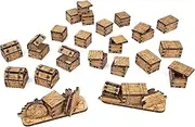 TowerRex Box & Chests Set D&D Terrain Crates - DND Accessories for Dungeons & Dragons, Pathfinder, Warhammer, Tabletop Battle Mat, Wargaming Scatter Terrain, RPG Scenery for 25mm 32mm 28mm Miniatures