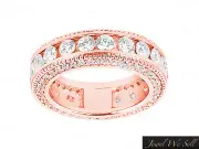 2.30Ct Round Cut Diamond Milgrain w/ Accents Eternity Band Ring 14k Gold GH I1