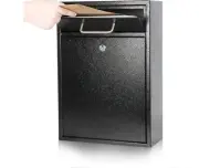 KYODOLED XL Steel Key Lock Mail Boxes Outdoor,Locking WallMount MailboxSecurity