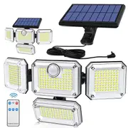 20w Solar Light 122 333led Ip65 Waterproof Outdoor Solar Lamp with Adjustable Head and 3 Modes