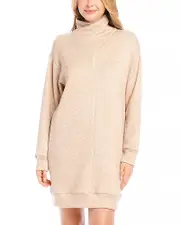 Karen Kane Faux Wrap Turtleneck Sweater Knit Dress