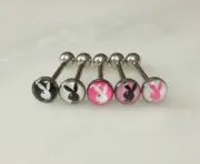 5pc Playboy Bunny Logo Tongue Rings Tounge 14g Wholesale Lot