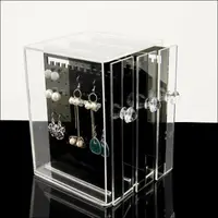 在飛比找蝦皮購物優惠-CZ精美透明壓克力CHANEL耳環項鍊飾品展示盒 翡翠珍珠水